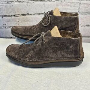 VINTAGE HUSH PUPPIES SUEDE LEATHER ANKLE SHOE BOOT MOCCASIN BROWN SIZE 8